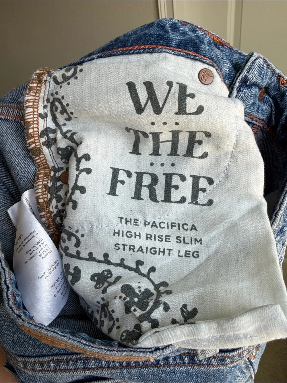 FREE PEOPLE The Pacifica High Rise Slim Straight Leg Jeans